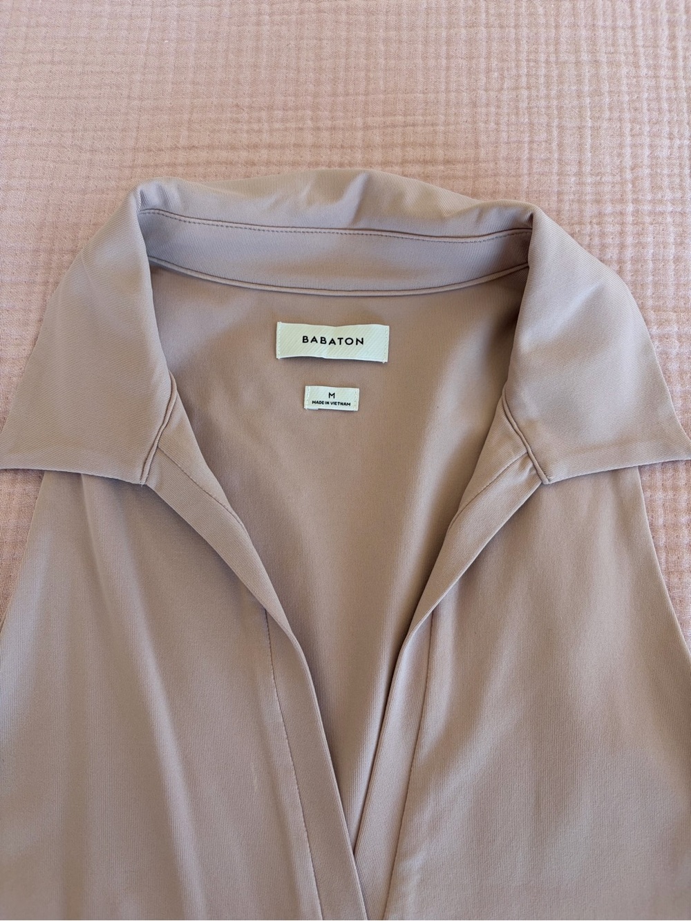 Aritzia - Babaton Blush Beige Collared Top